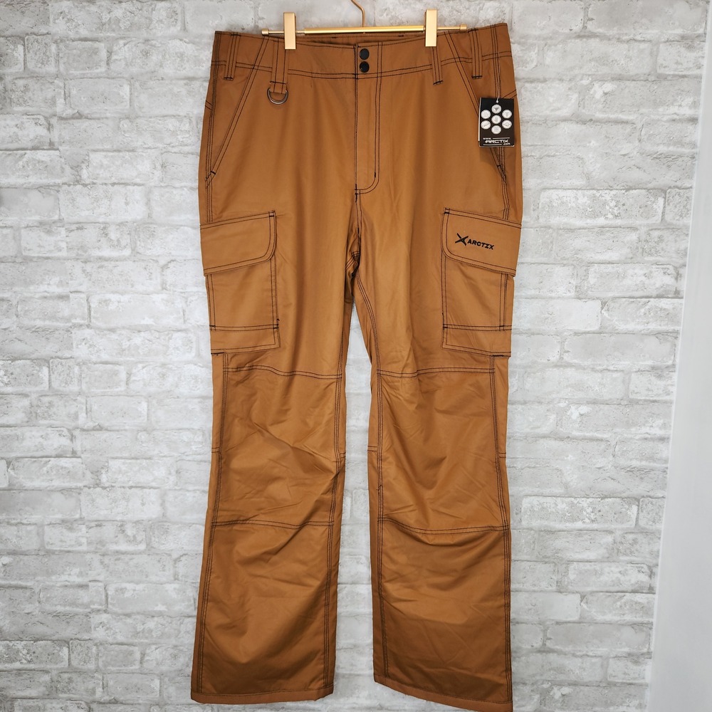 Arctix Snow Pant Rugged Insulated Water Resistant Cargo Winter Brown Mens Size M